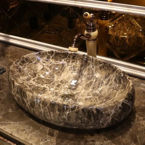Europe style oval chinese washbasin sink Jingdezhen Art Counter Top ceramic bathroom sink ceramic wash basin