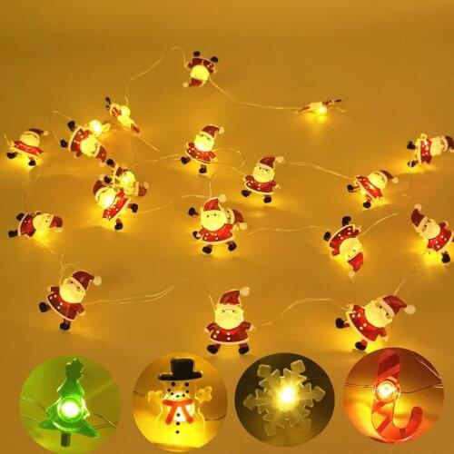 Santa Claus Snowflake Elk Tree LED String Light Christmas Decorations for Home 2021 Christmas Ornaments Xmas Gift New Year Decor