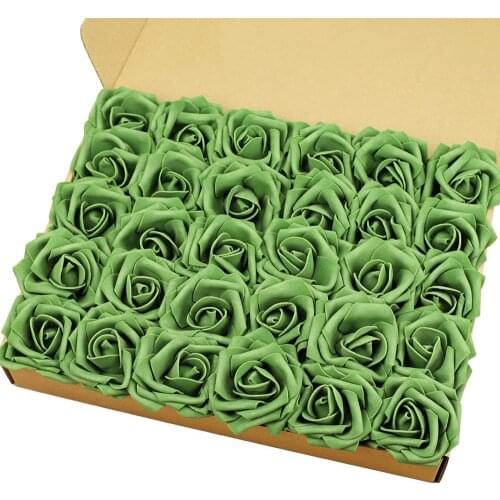 MACTING Artificial Flowers Roses, 30pcs Touch Artificial Foam Roses with Stems for Wedding Bridal Bouquets, Home Decor, wreath
