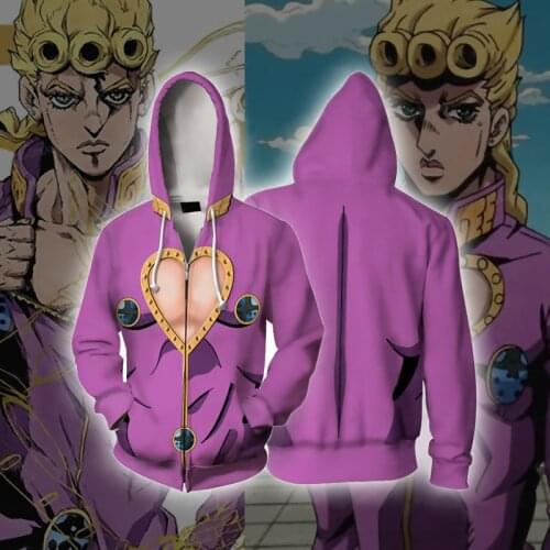 Jo Anime Jo Hoodie Sweatshirt Kira Kimyou na Bouken Giorno Giovan Cosplay Costume Joestar Sweater Shirt adult