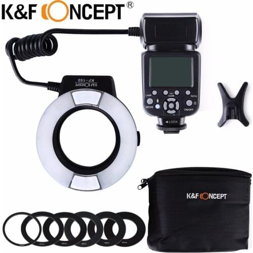 K&F CONCEPT KF-150-N i-TTL TTL Macro Ring Light LCD Display for Nikon D5100 D3200 D5300 D3300 D300 DSLR Cameras free shipping