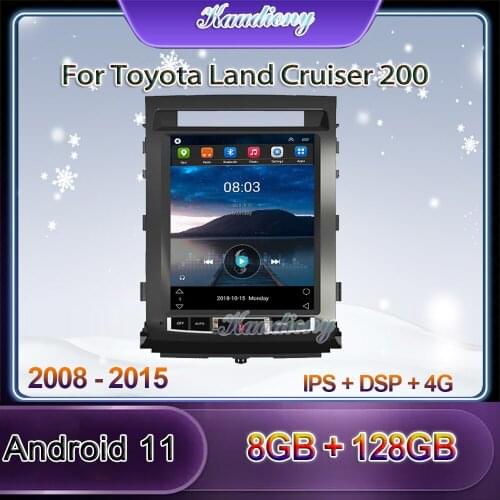 Kaudiony 12.1" Tesla Style Android 10.0 Car Radio For Toyota Land Cruiser Car DVD Player Auto GPS Navigation Stereo 4G 2008-2015