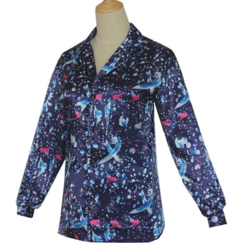 Stranger Things 3 Cosplay Eleven Costume EL Shirt Blue Long Sleeve Women Girls Halloween Carnival T Shirt Outfit Tops