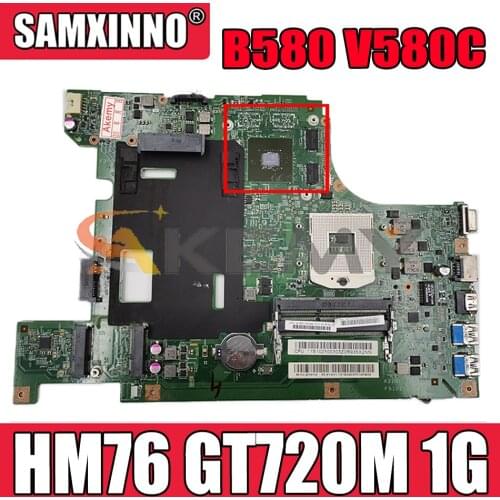 Akemy B590 B580 Motherboard For Lenovo B580 V580C B590 Laptop Motherboard PGA989 HM76 GT720M 1G DDR3 100% Test Work