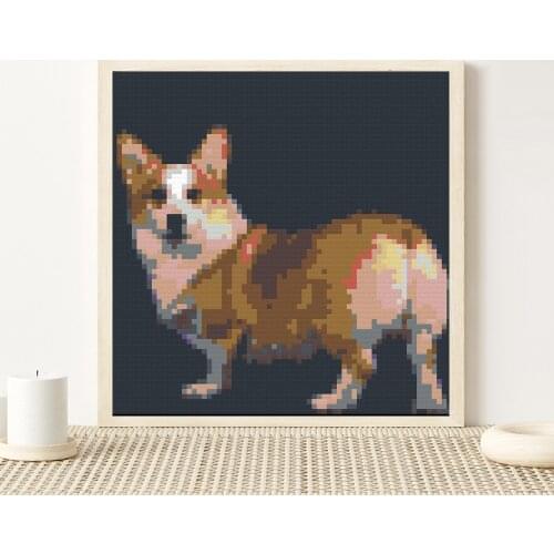 Maxfun Photo Customization 4800 Pieces Of Building Block Painting Pet Dog Shiba Inu Diy Puzzle Pixel Art Mosaic Mural Home Gift