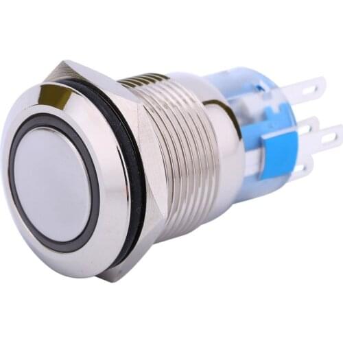 19mm 12V Car SUV truck Blue LED Light Angel Eye Metal Button Toggle Switch Plug Sales Car Accessories