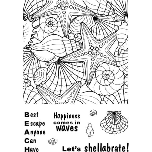 Starfish Transparent Clear Silicone Rubber Stamp Seal DIY Scrapbooking photo Album A0783