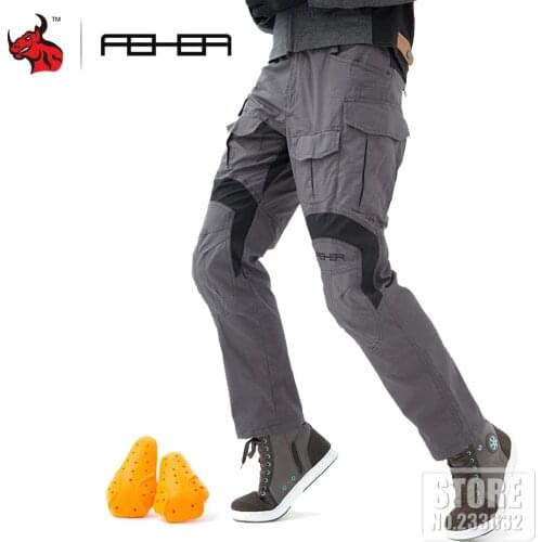 FEHER Motorcycle Pants Moto Tooling Pants Casual Shockproof Body Protector Pants Moto Racing Trousers Motocross Tooling Pants