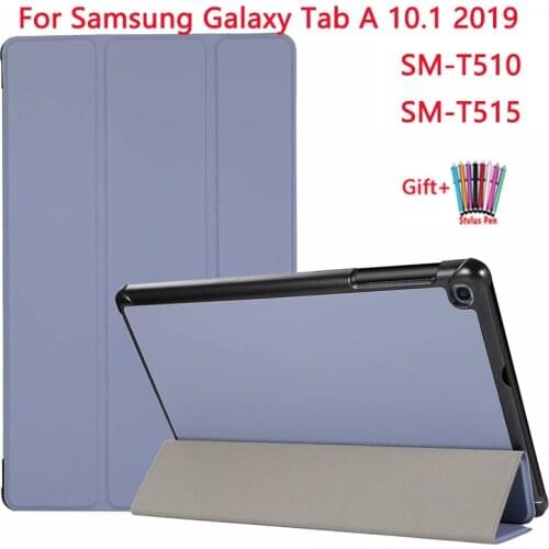 Magnetic Stand PU Leather Case For Samsung Galaxy Tab A 10.1 2019 SM-T510 SM-T515 Silicone Liquid TPU Cover For Galaxy T510 T515