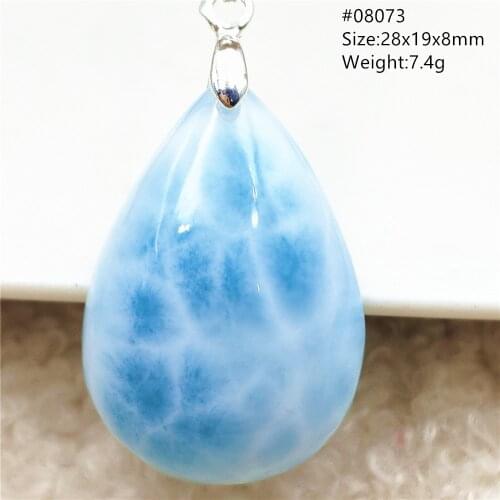 Natural Blue Larimar Love Pendant Water Drop Heart Love Star Women Men Water Pattern Crystal Love Necklace From Dominia AAAAA