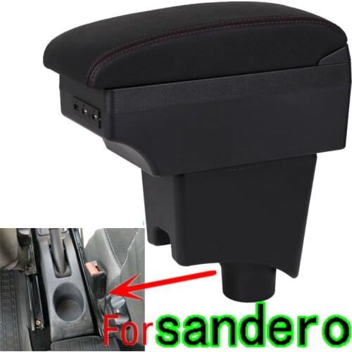 For Renault Sandero Armrest Box Sandero1-2 Universal Car Central Armrest Storage Box modification accessories