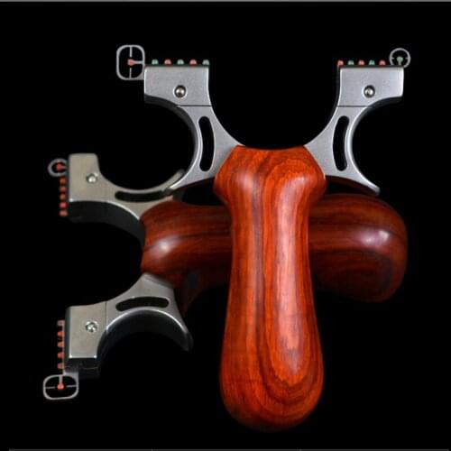 GY Boutique Flat Leather Slingshot Stainless Steel Fast Pressure Adult Slingshot Frame with Rubber Band and Steel Ball