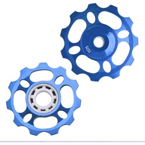 Free Shipping 11T MTB Bicycle Rear Derailleur Jockey Wheel Stainless Bearing Pulley AL7075 CNC Road Bike Guide Roller Idler 6mm