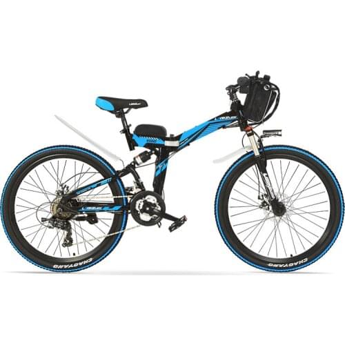 26 inches 500W Folding Electric Bicycle, Front & Rear Disc Brake, High-carbon Steel Frame 21 Speeds E Bike
