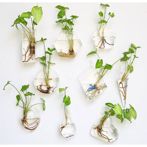 Glass Wall Hanging Flower Vase Ball Terrarium Fish Tank Plant Aquarium Container Transparent Planter Pots Garden Yard Home Decor