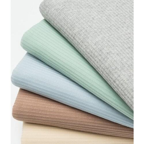 95% Cotton 5% Spandex Jersey Spandex Fabric Rib Knit Fabric For Sewing Womens Dress Or t-Shirt 220gms 50*135cm Kk302256