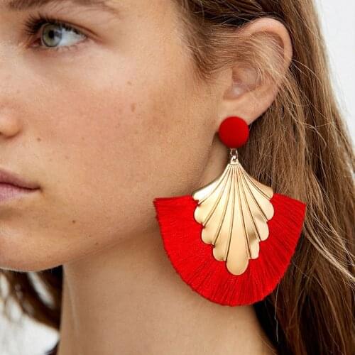 Vintage Trendy Tassel Earrings For Women 2109 Fashion Bohemian Earrings Geometric Fringe Dangle Drop Brincos Female Ear Jewelry