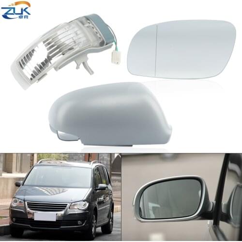ZUK Exterior Rearview Wing Mirror Cover Lens LED Turn Signal Lamp For VW Touran 2005 2006 2007 2008 2009 2010 Side Mirror Parts