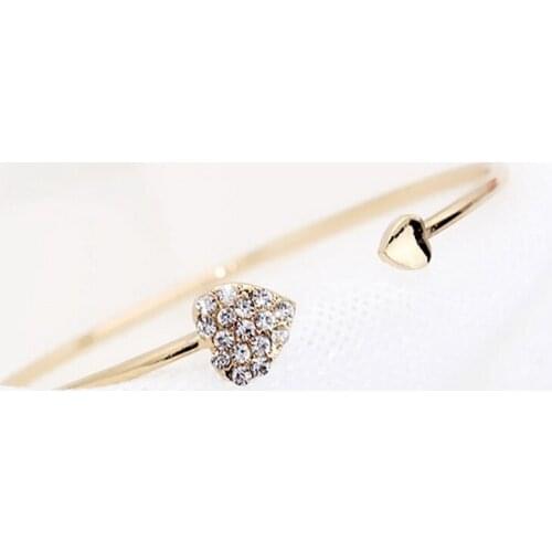 Lady full of fashion and personality drill heart love bracelet