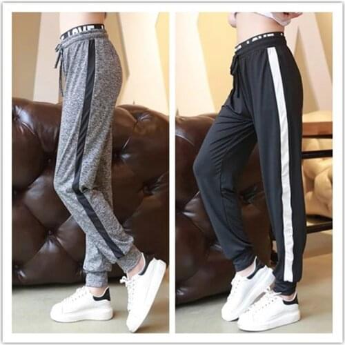 Womens spring and summer wear student casual running breathable polyester fabric fitness loose breathable yoga pants