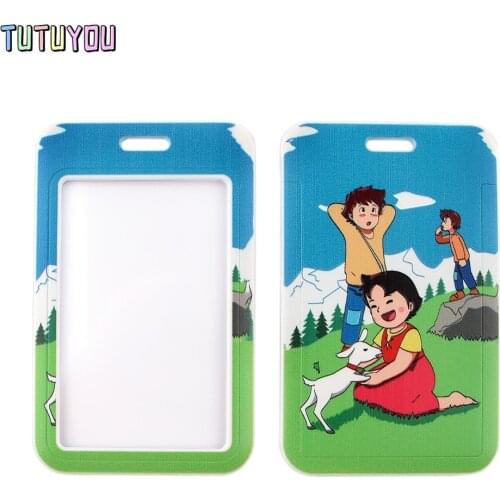 1pcs PC2754 Cartoon Alpine Maiden Card Holder Id Holder Bus Card Holder Staff Card Diy Hang Rope Lariat Lanyard Jewelry For Kid