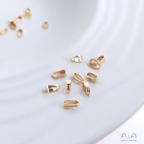 10 Pcs/set 14K Melon Seed Buckle Pendant Buckle Head Item Chain Connection Hook DIY Jewelry Accessories Jewellery Making