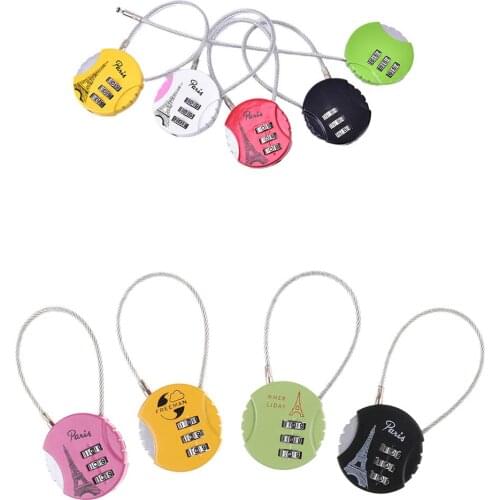 3.7cm x 9cm Mini Resettable 3 Digit Combination Travel Luggage Suitcase Code Lock Padlock Locks Random Color