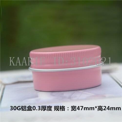 30g refillable box pink empty round aluminum metal tin cans pink bottle 30ml cosmetic cream box DIY jar Aluminum Lipstick Pot