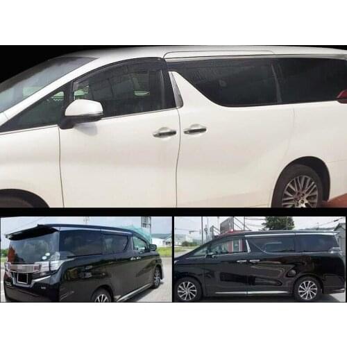 4PCS Car Styling Door Window Wind Visor Moulding Awnings Shield Rain Sun Wind Guard Vent Shade For TOYOTA Alphard 2011-2018