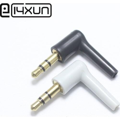 4Pcs 3.5 mm Jack 3 Pole 3.5mm Male 90 Right Angle L-shaped Stereo Headphone Plug Repair Earphone Jack Audio Soldering Connector