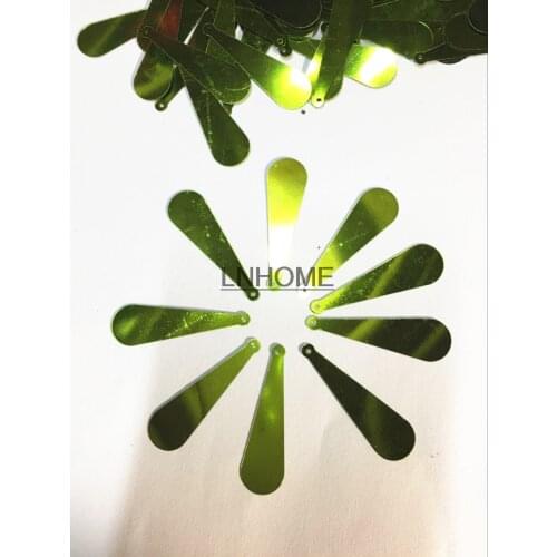 400pcs/lot 10*35mm Long Bat Sequins PVC Flat With Side Hole Oval Drops Belly Dance Costume Dress Accessories Light Green