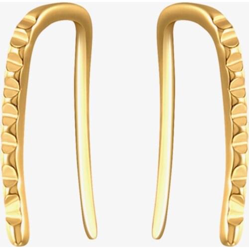 AIDE 925 Sterling Silver Wavy Line Stud Earrings Minimalist Ear Climbers Crawlers Trendy Geometric U Shape Earrings Girls Gifts