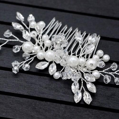 ANGELADY 1PC Bride Comb Women Pearl Jewelry Hair Ornaments Bridal Wedding Elegant Headpieces Hair Combs