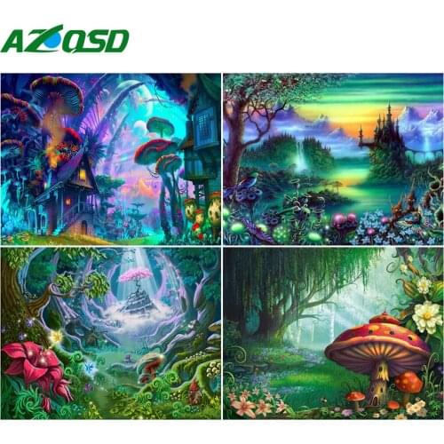 AZQSD Adult Coloring By Numbers 40x50cm Landscape Handpainted Gift DIY Paint By Numbers Forest Home Living Room Art Craft
