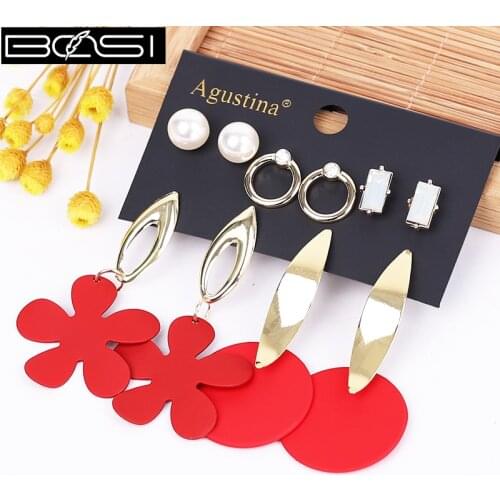 BOSI 2021 Women set earrings set fashion jewelry drop earrings bohemian long stud earrings simple earring girls boho wholesale