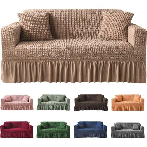 WarmsLiving Elastic Sofa Cover For Living Room Bedroom Plaid Stretch Sectional Slipcovers Sofa Couch Cover L shape 1 to 4-Seater