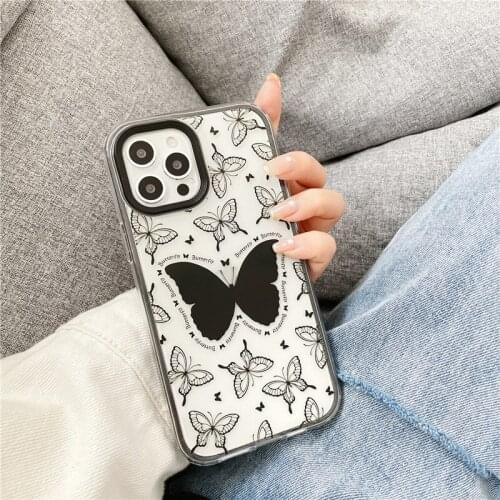 PINZHENG Creative Butterfly Pattern Mobile Phone Case For iPhone 7 8 Plus Silicone Protective Cover For X XS 11 12 Pro Max Case