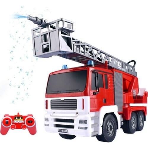 1:20 RC 2.4G big Remote Control Electric Fire Truck Spray fire Toy Car Sprinkler Music Fire car Engines Educational Toys