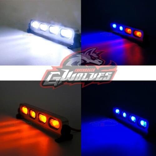 GWOLVES 5mode Aluminum Strobe brightness flash LED Light 1/10 1/8 1/5 Trax HSP HPI Monster Short Truck Rally Crawler rc parts