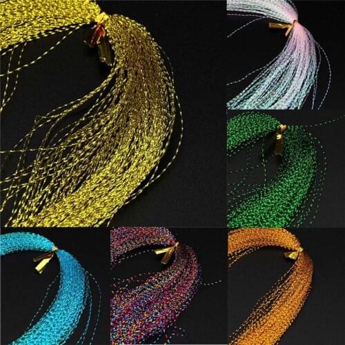 Crystal Flash Fly Tying Material Holographic Fishing Lure Tying Making 100Pcs/ Bag String Jig Hook Lure Color Random Pesca 6