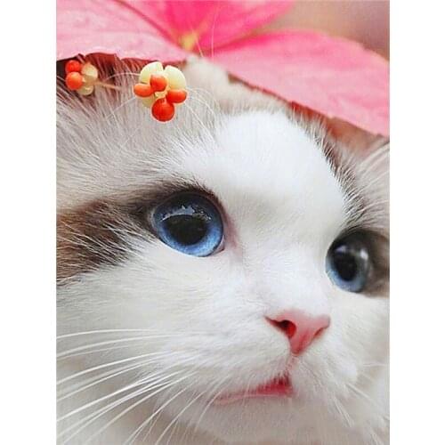 Love.Thanks Animal Diamond Painting Cat 5D Diamond Painting Kit Cross Stitch Kit Diamond Art Painting Kits