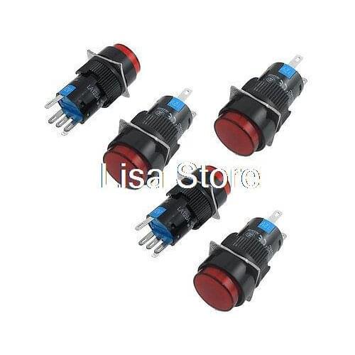 Red Light Round Cap Momentary 1NO 1NC Panel Push Button Switch 12V Fvxdd