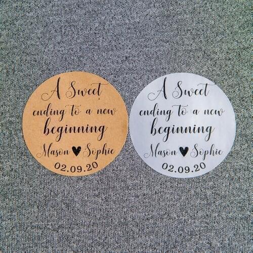 #45BGJ-40mm diameter round sticker, matte silver, kraft paper, matte white sticker,Wedding label stickers,wedding decoration