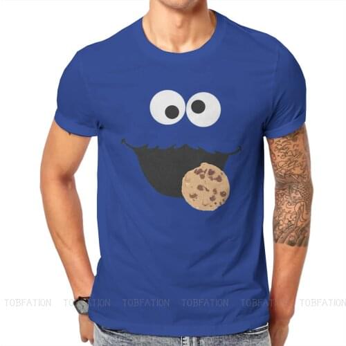 Sesame Street 80s TV Series Cookie Monster T Shirt Vintage Fashion Summer Loose Cotton Mens Clothes Harajuku Crewneck TShirt