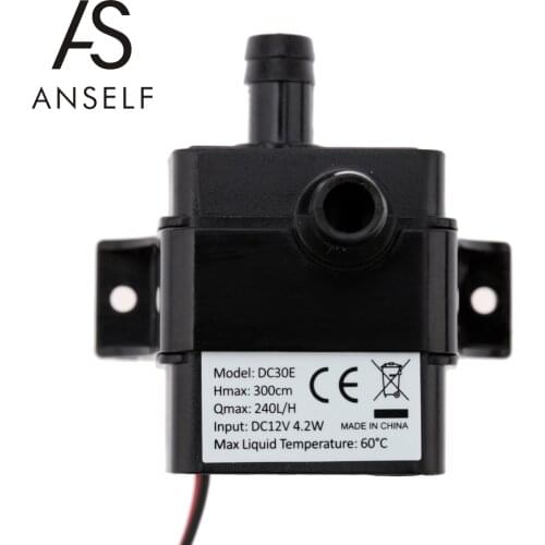12 V 4.2W Anself Water Fountain Pump Micro Brushless Water Oil Pump Waterproof Submersible Fountain Aquarium Circulating 240L/H