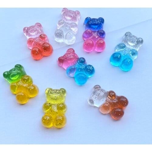 20pcs New Mixed Shiny Cartoon Bear Flat Back Cabochon Crafts Clothing DIY Scrapbooking Accessories J54
