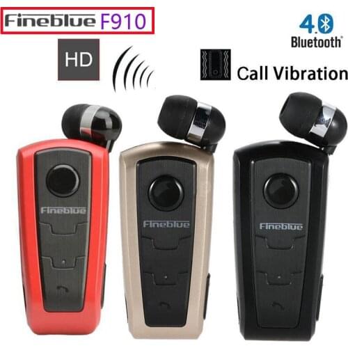 Original Fineblue F910 Wireless Bluetooth V4.0 Headset In-Ear Vibrating Alert Wear Clip HandsFree Earbuds Earphone for Phones
