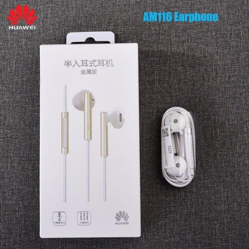 Original Huawei AM116 Earphone In-ear 3.5MM Metal Headset With Mic Volume Control For Honor 9 8 6 9X 8X Pro 9I 8I 7X Y9 Y6 Y7 Y8