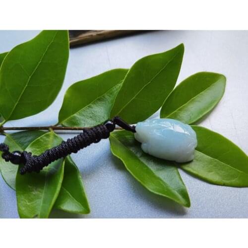 Natural Jade Dragon Head Turtle Jadeite Emerald Necklace Carved Charm Jewellery Fashion Amulet for Men Women Lucky Gifts