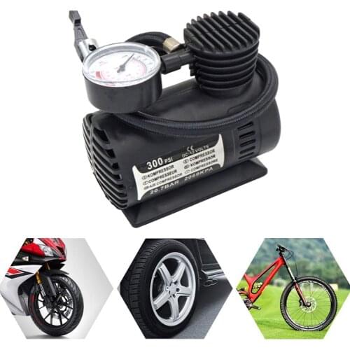 Portable 300 PSI Digital Tire Pump Auto Air Compressor Car Tire Inflator Car Pressure Gauge for Car Bicycle Ball Rubber Dinghy